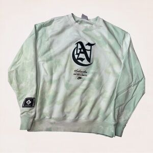 Nike Club Ambassador Mint Green Bleach Tie Dye Crewneck Size Large